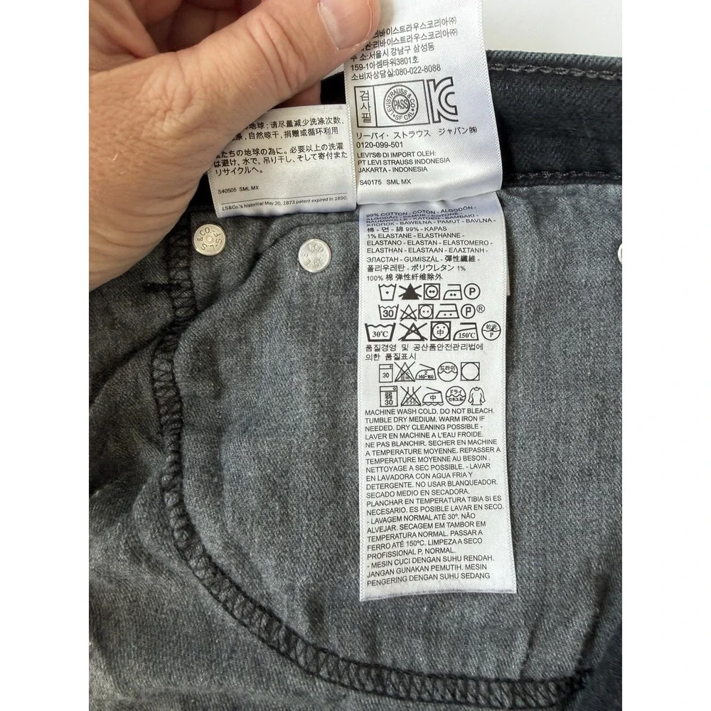 Levi's Men's Slim Fit Jeans Black Dark Wash Stretch Denim 5-Pocket